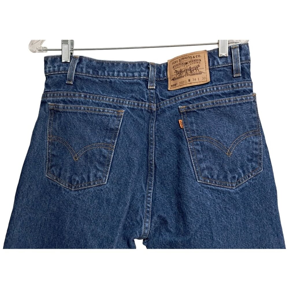 Levis 505 Jeans Mens Tagged‎ 34 x 30 Orange Tab Regular Fit Straight Leg Jeans